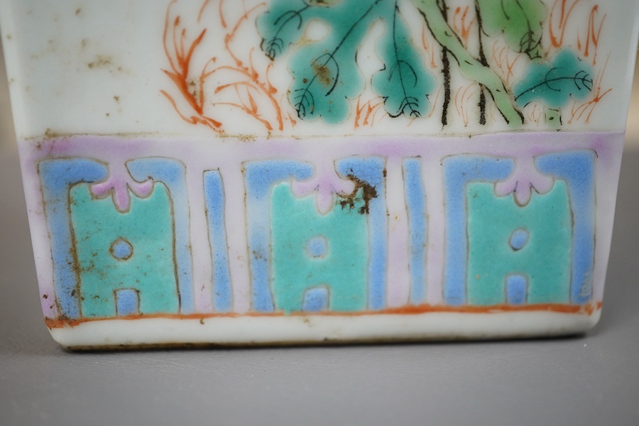 A Chinese famille rose square section vase, second half 19th century